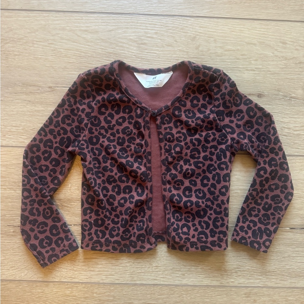H&M Brown Leopard Print Kids Cardigan